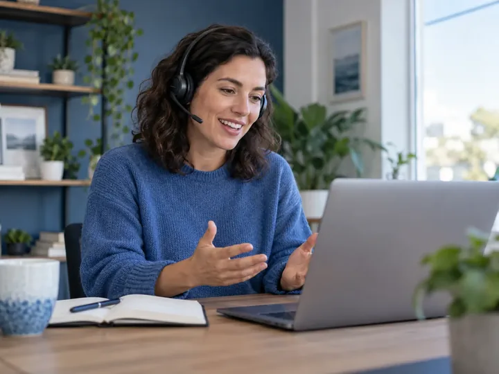 A service team supports learning across locations through a digital platform.